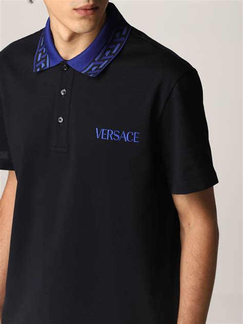 versace collection polo blue|Versace polo shirts for men.